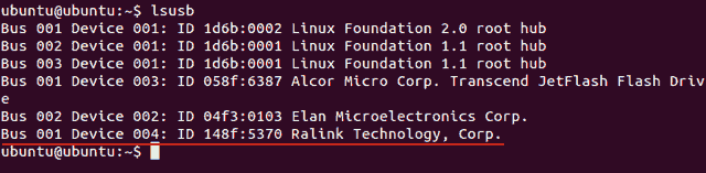 lsusb - вывод списка подключенных USB устройств
