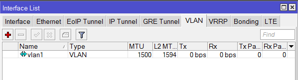 Интерфейс VLAN в MikroTik