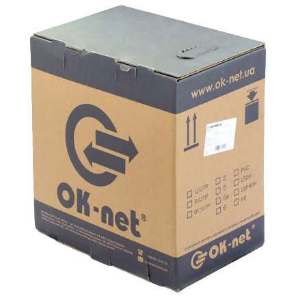 Бухта Ok-net витая пара FTP/5e внешняя экранированная (OK-net КППЭ-ВП (100) 4х2х0,51 (FTP - cat.5e))