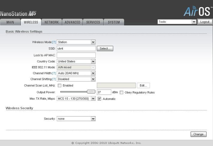 Ubiquiti Nanostation M5 Wireless Station mode