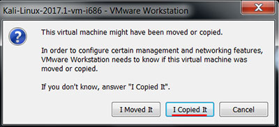 Копирование образа Kali Linix в VMware 