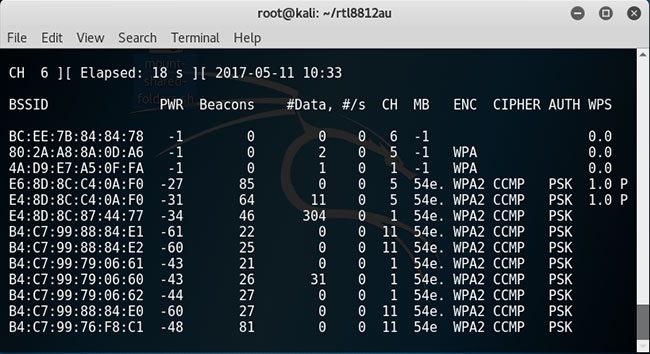 Cканирование Wi-Fi сетей в Kali Linux с помощью Wi-Fi адаптера Alfa AWUS036ACH