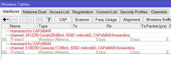 Автоматическая настройка и запуск интерфейсов точки доступа в MikroTik CAPsMAN