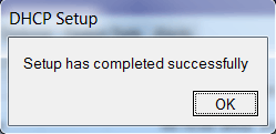 Настройка DHCP сервера успешно завершена