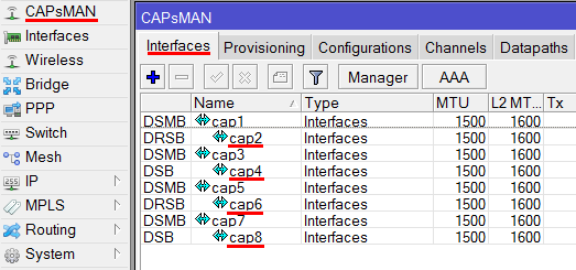 Новые интерфейсы гостевой сети в MikroTik CapsMan