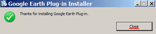 Установка Google Earth успешно завершена