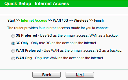 Выбираем подключение к интернет только через 3G модем