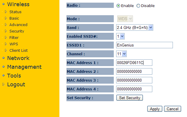 Настройка Wi-Fi точки Engenius EAP150 в режиме WDS репитер