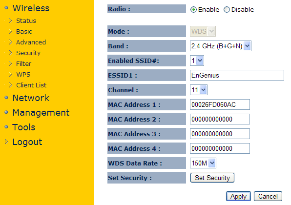  Wi-Fi  Engenius EAP150   WDS 