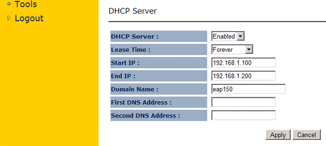 Настройка DHCP сервера EnGenius EAP150