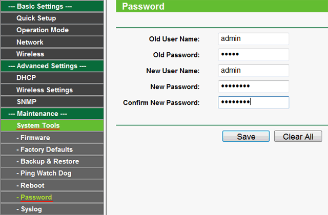 Смена пароля администратора TP-Link 5210G