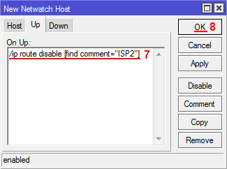  Netwatch Up  MikroTik