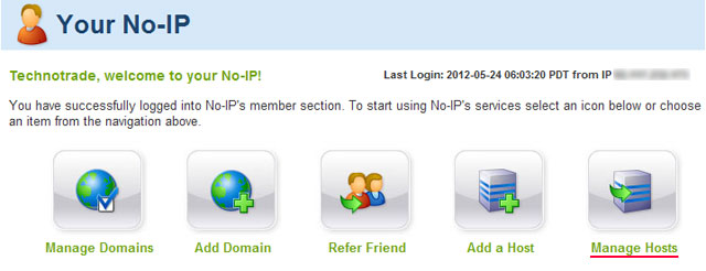 No-IP: Управление доменными именами