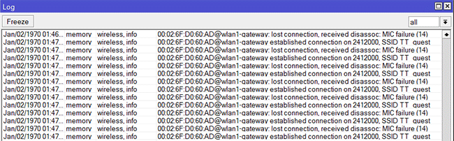  MIC failure (14)   Wi-Fi  MikroTik   