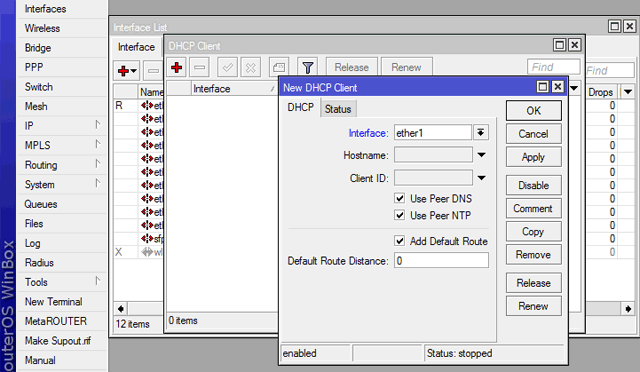  MikroTik DHCP Client