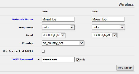 MikroTik QuickSet -  Wi-Fi  