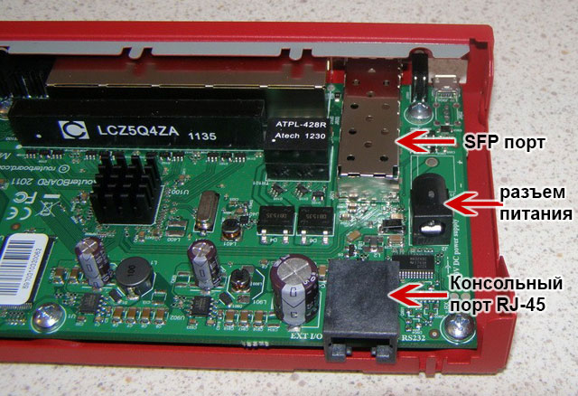 Разъемы MikroTik RB2011UAS-IN 