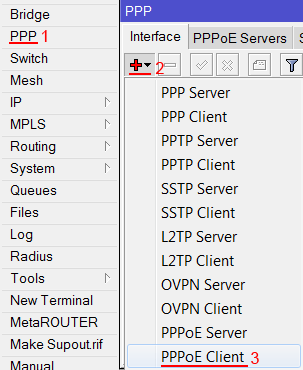 настройка pppoe mikrotik