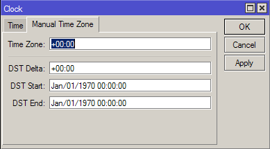 Настройка временной зоны MikroTik