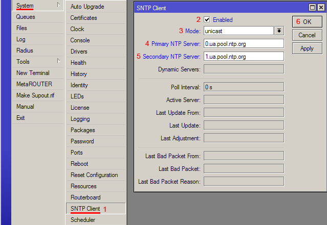 Как настроить синхронизацию времени MikroTik