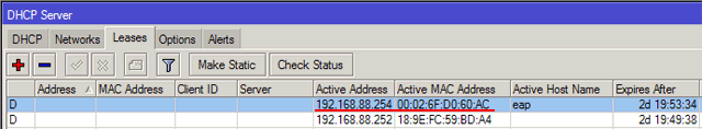 DHCP  MikroTik:  IP   MAC 