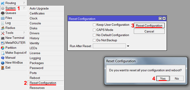 Сброс MikroTik к заводским настройкам