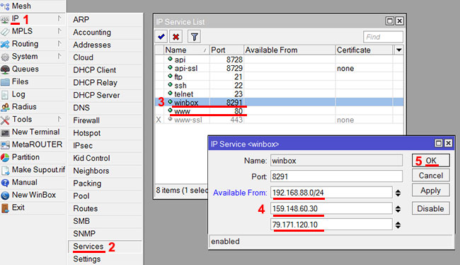  IP- Winbox  Webfig