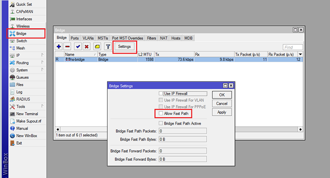Mikrotik  Fats Path bridge