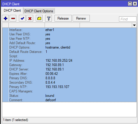 WiFi Point. Mikrotik  DHCP