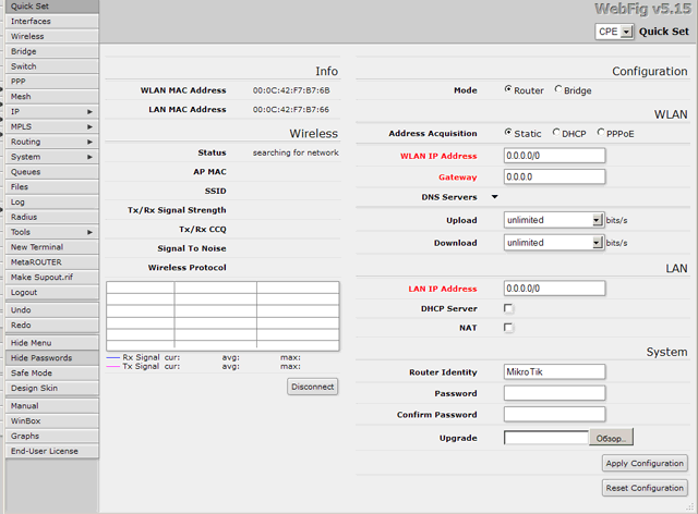 mikrotik quickset