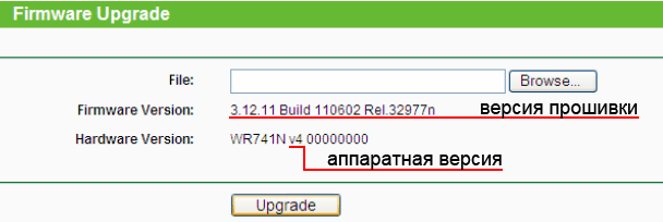 Версия прошивки и аппаратная версия роутера TP-Link